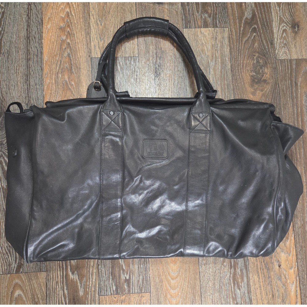 La Bagagerie Black Leather Duffle Bag Weekend Travel Carry On Doctor Bag Large